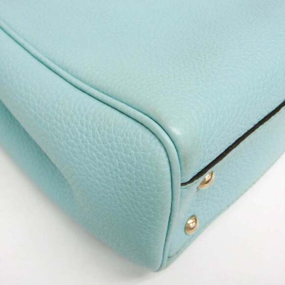 GUCCI Authentic Blue Leather Bamboo Shoulder Bag - Picture 5 of 16